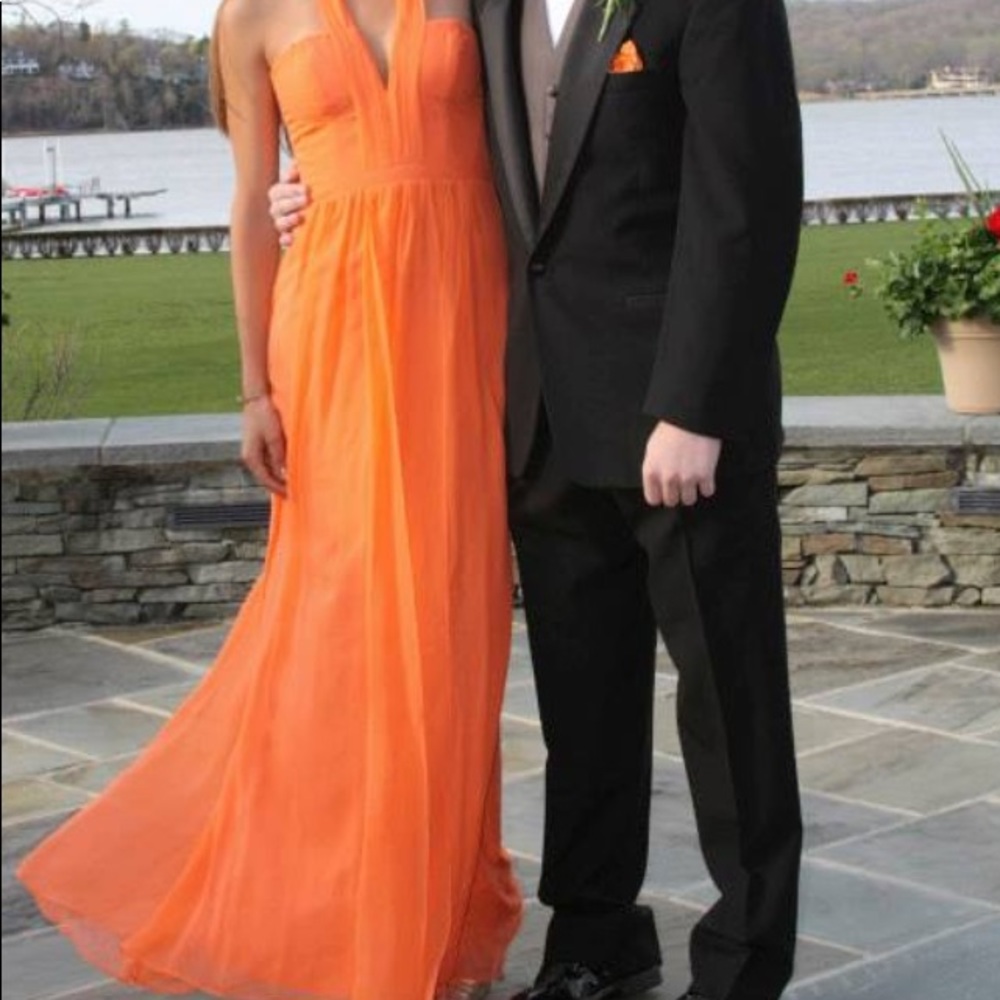 BCBG apricot chiffon prom dress